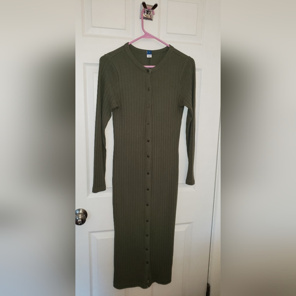 Old Navy Midi Ribbed Long Sleeve Dress Size Small